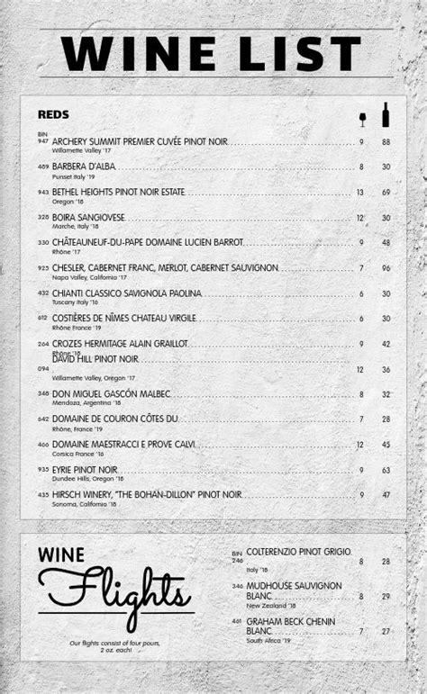 Wine Flight Menu Design Template by MustHaveMenus