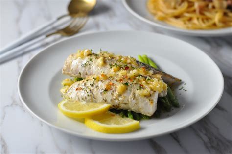 Pan Grilled Barramundi Fish With Lemon Garlic Butter Sauce – Eat What ...