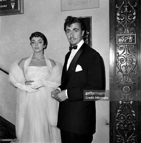 Joan Collins and Maxwell Reed at the premiere of the film Sudden ...