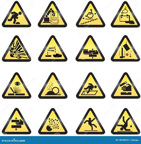 Industrial hazard signs stock vector. Illustration of cold - 13078572