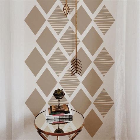 Wall Stencil Modern Geometric Wall Stencil Reusable Stencils for DIY ...