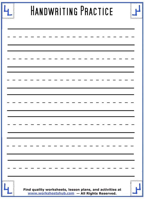 Printable Handwriting Practice Sheets Free - FREE PRINTABLE TEMPLATES