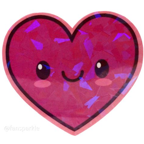 Kawaii Heart Sticker – Fan Sparkle