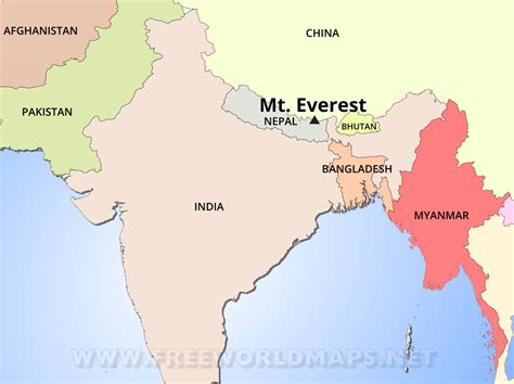 Mount Everest Map Location - Tourist Map Of English