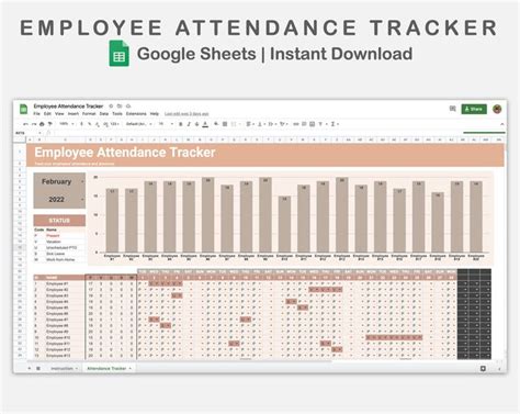 Google Sheets - Employee Attendance Tracker - Neutral | Attendance ...