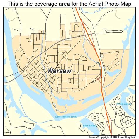 Aerial Photography Map of Warsaw, MO Missouri