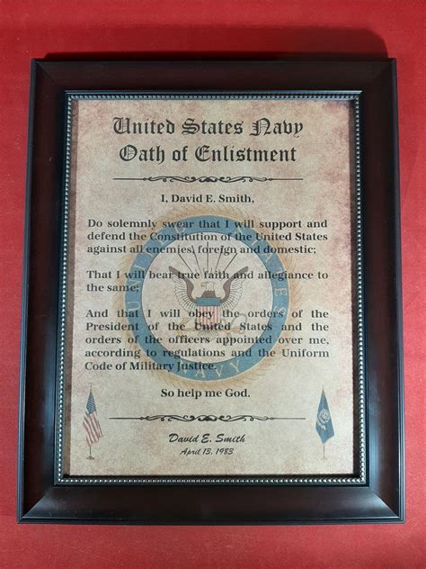 Oath of Enlistment Certificate: U.S. Navy PERSONALIZED with | Etsy