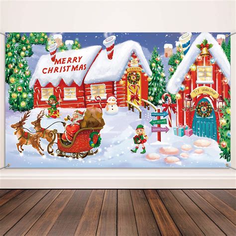 Buy Christmas Decoration Supplies, Extra Large Fabric North Pole Wall ...