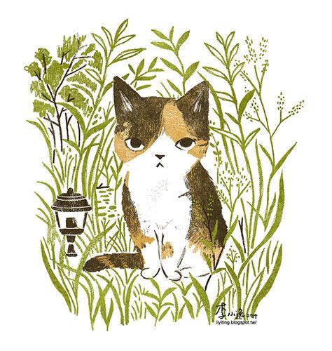 cats in garden on Behance | Cat art illustration, Cats illustration ...