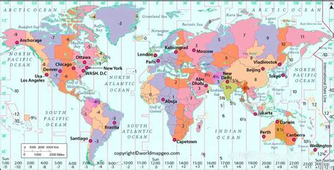 World Time Zone Map Printable in High Resolution with Names