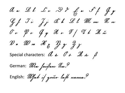 German Cursive | Handwriting fonts, Lettering alphabet