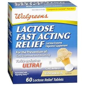 Amazon.com: Walgreens Lactose Fast Acting Relief Tablets 60 ea: Health ...