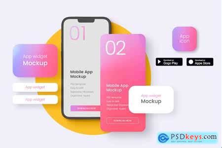 Mobile App Screen Mockup » Free Download Photoshop Vector Stock image ...