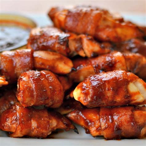 Sweet bacon Wrapped Chicken Bites | FaveSouthernRecipes.com