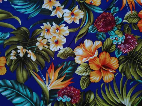 Hawaiian Tropical Flower Fabric 36 X 44 | Etsy