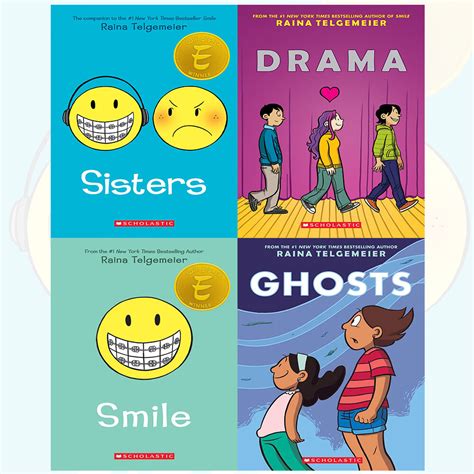 Raina Telgemeier Collection Sisters 4 Books Set Drama,Smile,Ghosts NEW ...