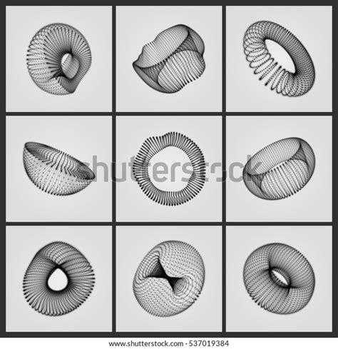 Geometric Shape Design Torus Consisting Points Stock Vector (Royalty ...