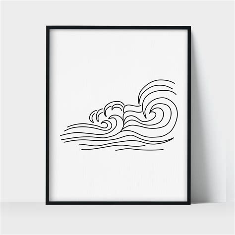 Black And White Wave Drawings