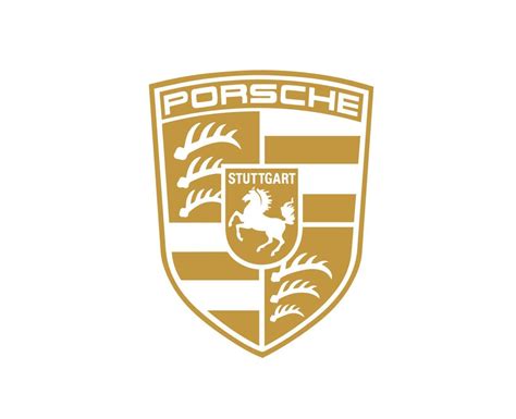 Porsche Logo Brand Symbol Gold Design German Car Automobile Vector ...