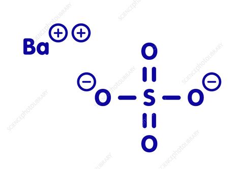 Barium sulfate chemical structure, illustration - Stock Image - F028 ...