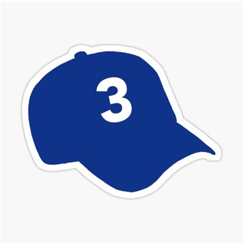 "Chance The Rapper "3" Hat Sticker – Dark Blue" Sticker for Sale by ...