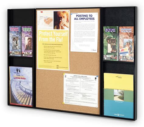 a bulletin board with various pamphlets on it