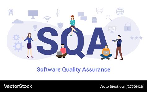 Sqa software quality assurance concept with big Vector Image