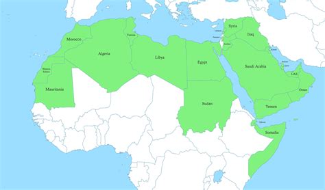 map of Arab World with borders of the states 22755261 Vector Art at ...