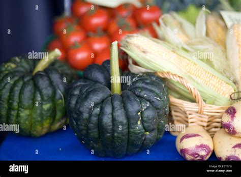 Vegetable Display for a Harvest Basket Stock Photo - Alamy