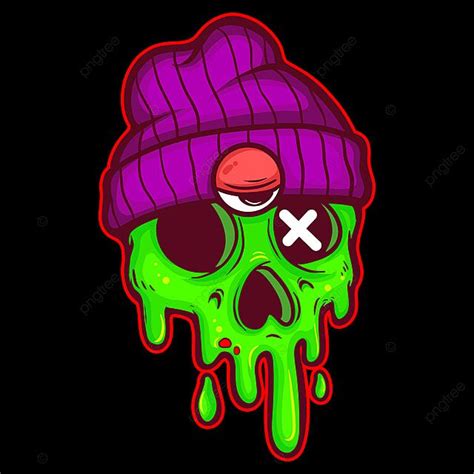 Drippy PNG Transparent, Drippy Skull Cartoon, Character Cartoon, Merch ...