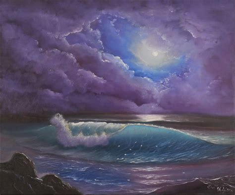 The Color of the Night, Ocean Wave Painting, Sea | Artfinder