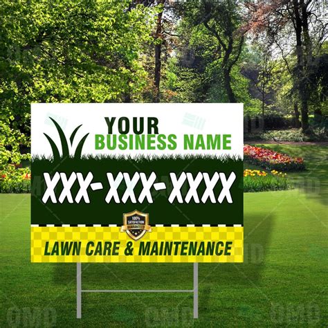 Lawn Care Yard Signs Personalized Landscaping Entrepreneur Custom Yard ...