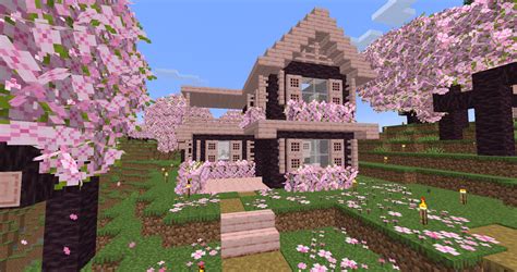 simple cherry blossom house mc🌸 | Casas minecraft fáciles, Casas ...