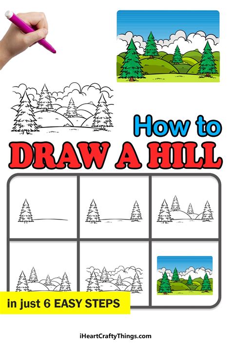 How To Draw A Hill – A Step by Step Guide | Drawing lessons for kids ...