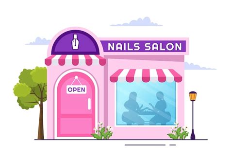 Premium Vector | Nail Polish Salon Template Hand Drawn Illustration ...