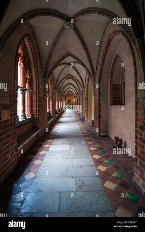 Interior in greatest Gothic castle in Europe - Malbork. Teutonic castle ...