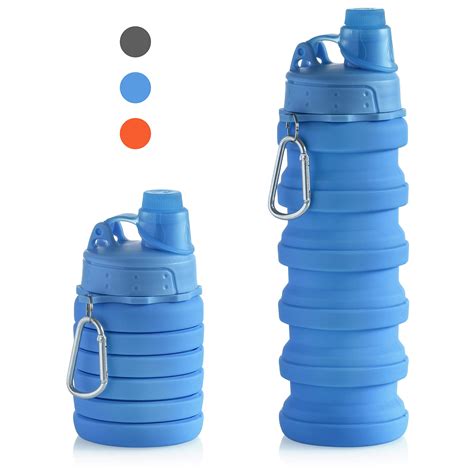 Collapsible Water Bottle - Silicone Portable Water Bottle Leak Proof ...