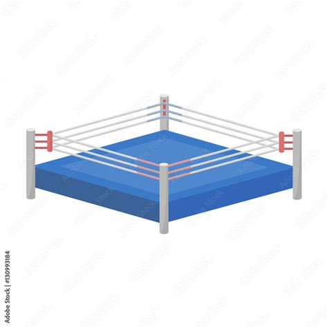 Boxing ring icon in cartoon style isolated on white background. Boxing ...