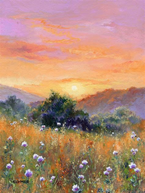 Summer Landscape Painting ORIGINAL Countryside Field Flowers - Etsy