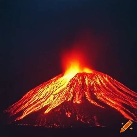 Mount Fuji Erupting With Lava