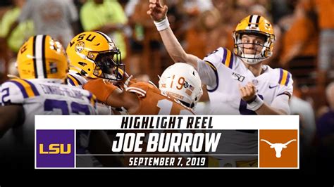 Joe Burrow Highlights: LSU vs. Texas (2019) | Stadium - YouTube