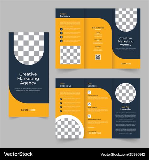 Professional business tri-fold brochure design Vector Image