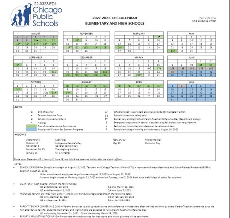 Chicago Public Schools calendar: 2022-2023 school year proposed start ...