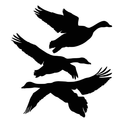 Premium Vector | Flying geese silhouette on white canvas