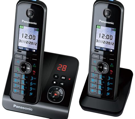 PANASONIC KX-TG8162EB Cordless Phone with Answering Machine - Twin ...