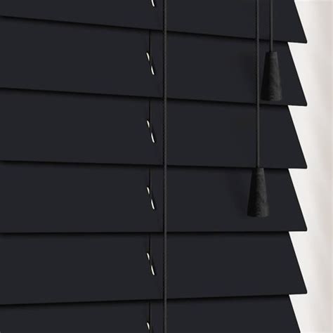 Luxurious Custom Made Black Wooden Blinds, 50mm