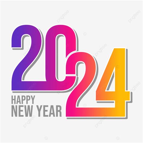 Happy New Year 2024 Text Design With Modern Unique And Creative Concept ...