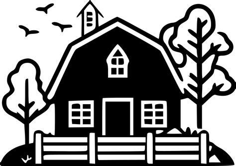 Farmhouse, Minimalist and Simple Silhouette - Vector illustration ...