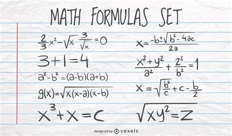 Math Formulas Set Vector Download