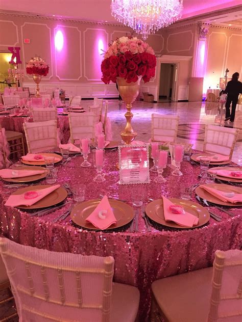 Kennedy super sweet sixteen table settings pink peyote ...